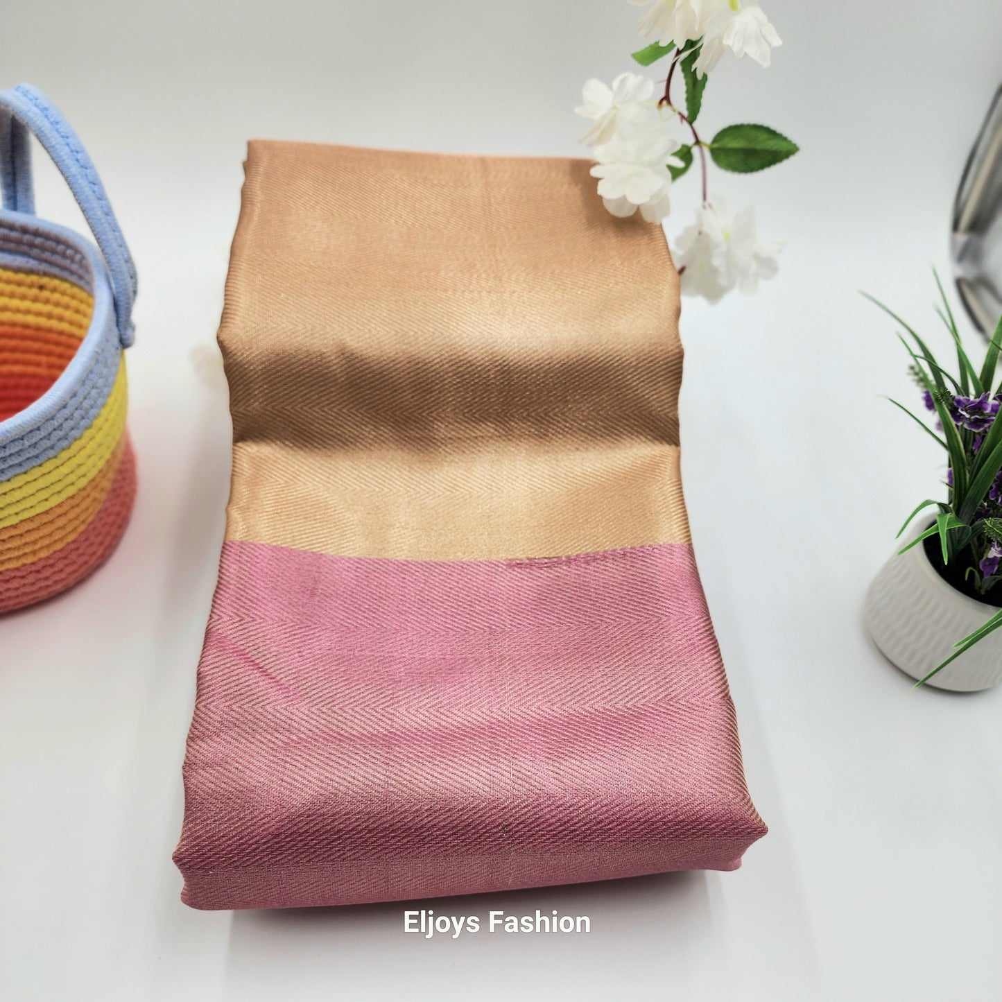 Indian Semi Silk saree - Inspired by Jyothika  Ambani wedding  Baby pink
