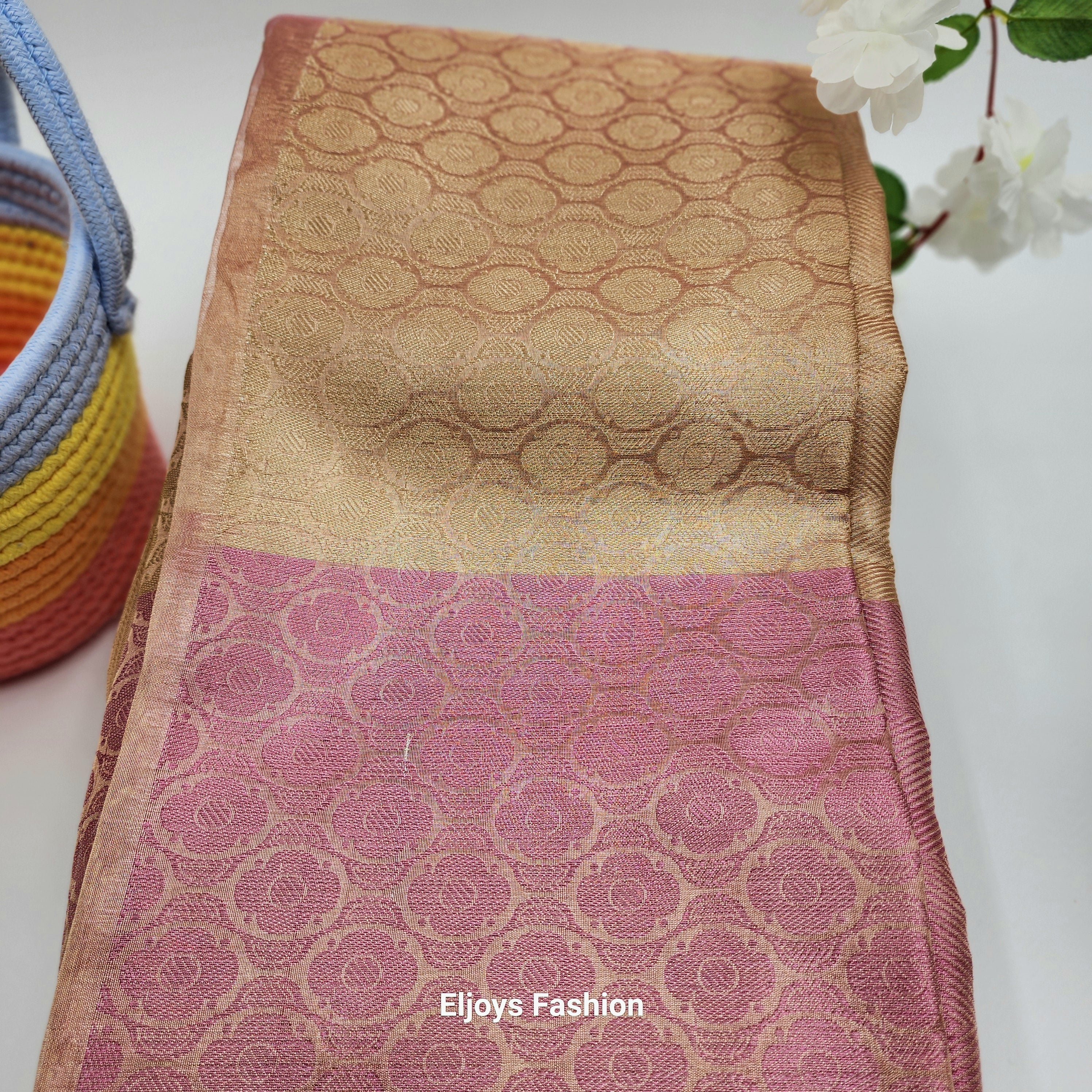 Indian Semi Silk saree - Inspired by Jyothika Ambani wedding Baby pink 1107