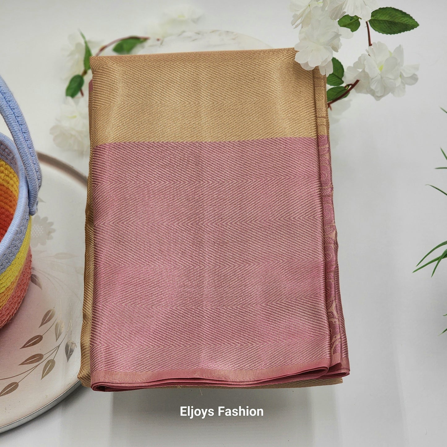 Indian Semi Silk saree - Inspired by Jyothika  Ambani wedding  Baby pink