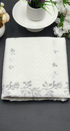 Brasso Saree in white with Embroidery works 1102
