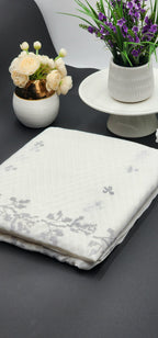 Brasso Saree in white with Embroidery works 1102