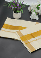 Tissue Silk Traditional Kerala Saree medium intense Gold Border Eljoys Fashion