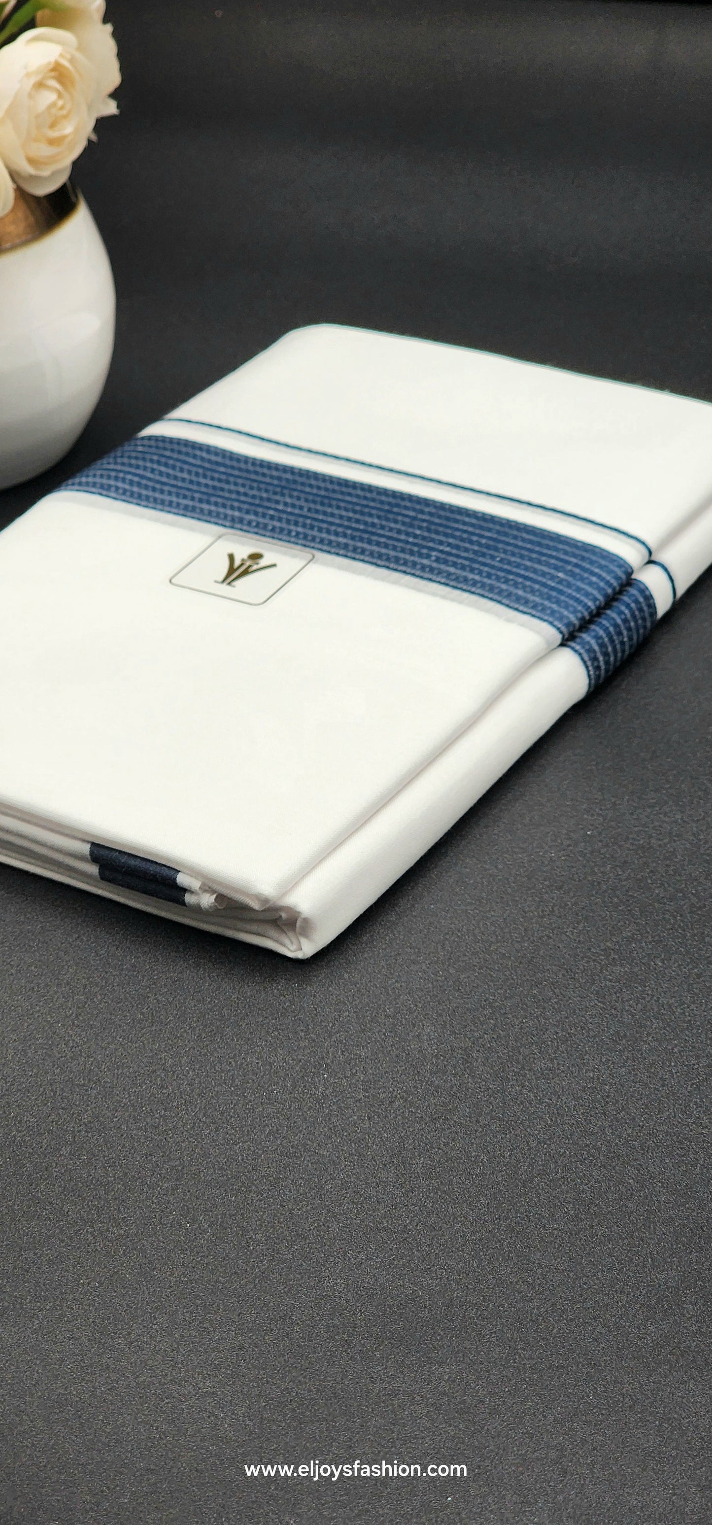 Ramraj Cotton Dhoti  blue design border