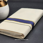 Dhoti Mundu South Indian traditional style with Violet and Gold border Eljoys Fashion