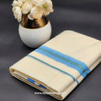 Dhoti Mundu South Indian traditional style with Sky blue, Dark Blue and gold Border Eljoys Fashion