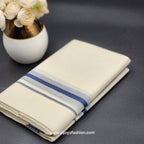 Dhoti Mundu South Indian traditional style with Dark blue and grey border Eljoys Fashion