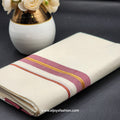Dhoti Mundu South Indian traditional style with light/dark Cherry and Gold border Eljoys Fashion