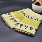 Set Mundu Temple design in Black or Blue