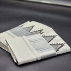 Set Mundu light Silver body dark silver border with black temple design Eljoys Fashion
