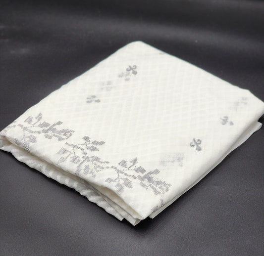 Brasso Saree in white with Embroidery works 1102 Eljoys Fashion