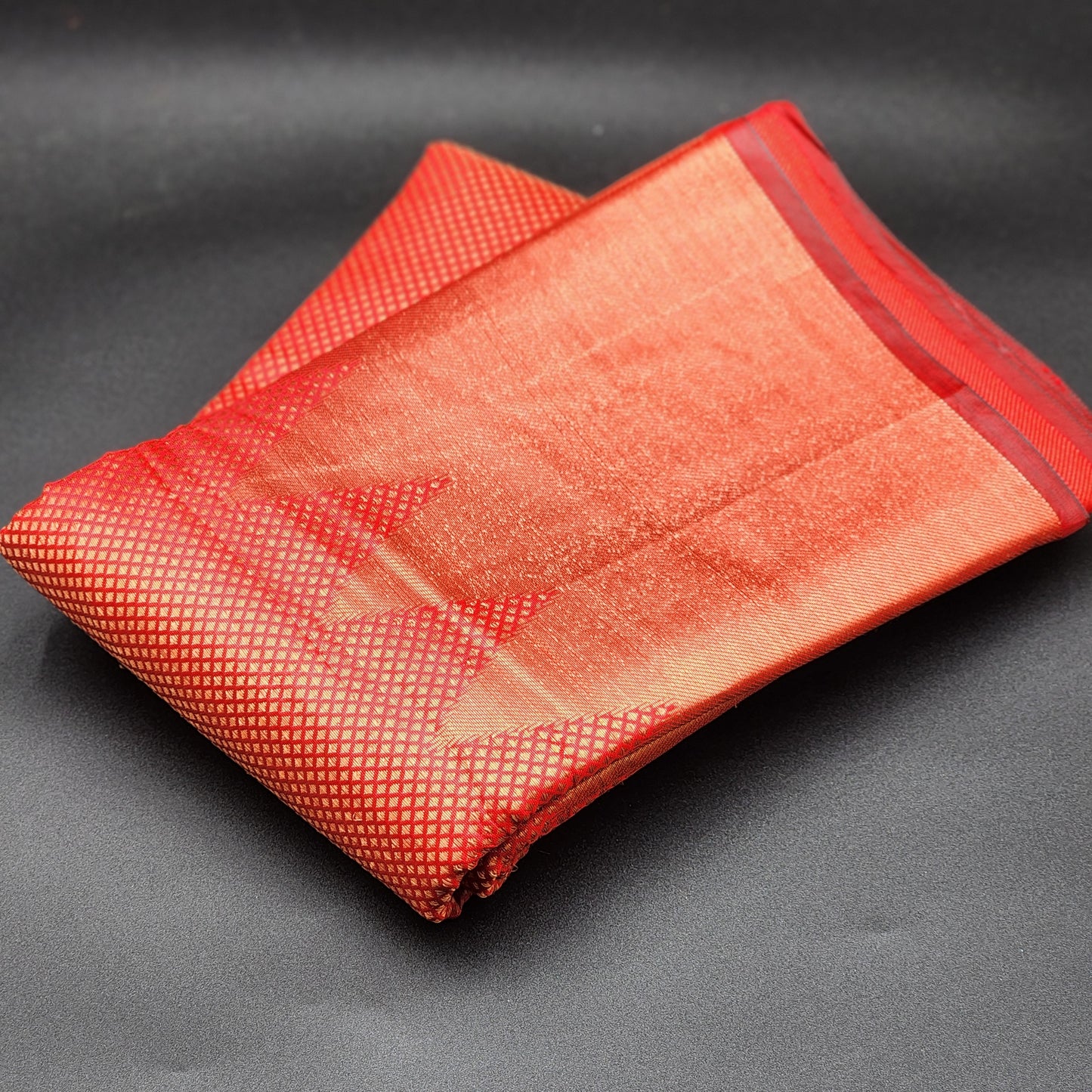 Brocade collection- red with golden border- temple design 1139 Eljoys Fashion