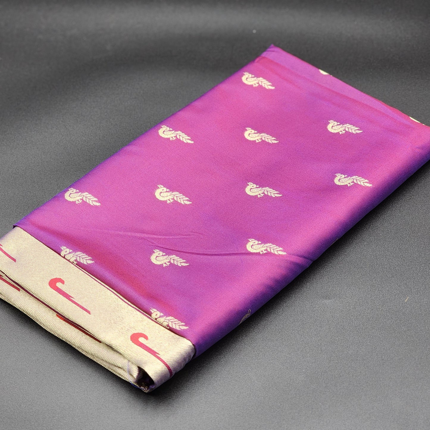 Burgundy saree with golden border- 1142 Eljoys Fashion