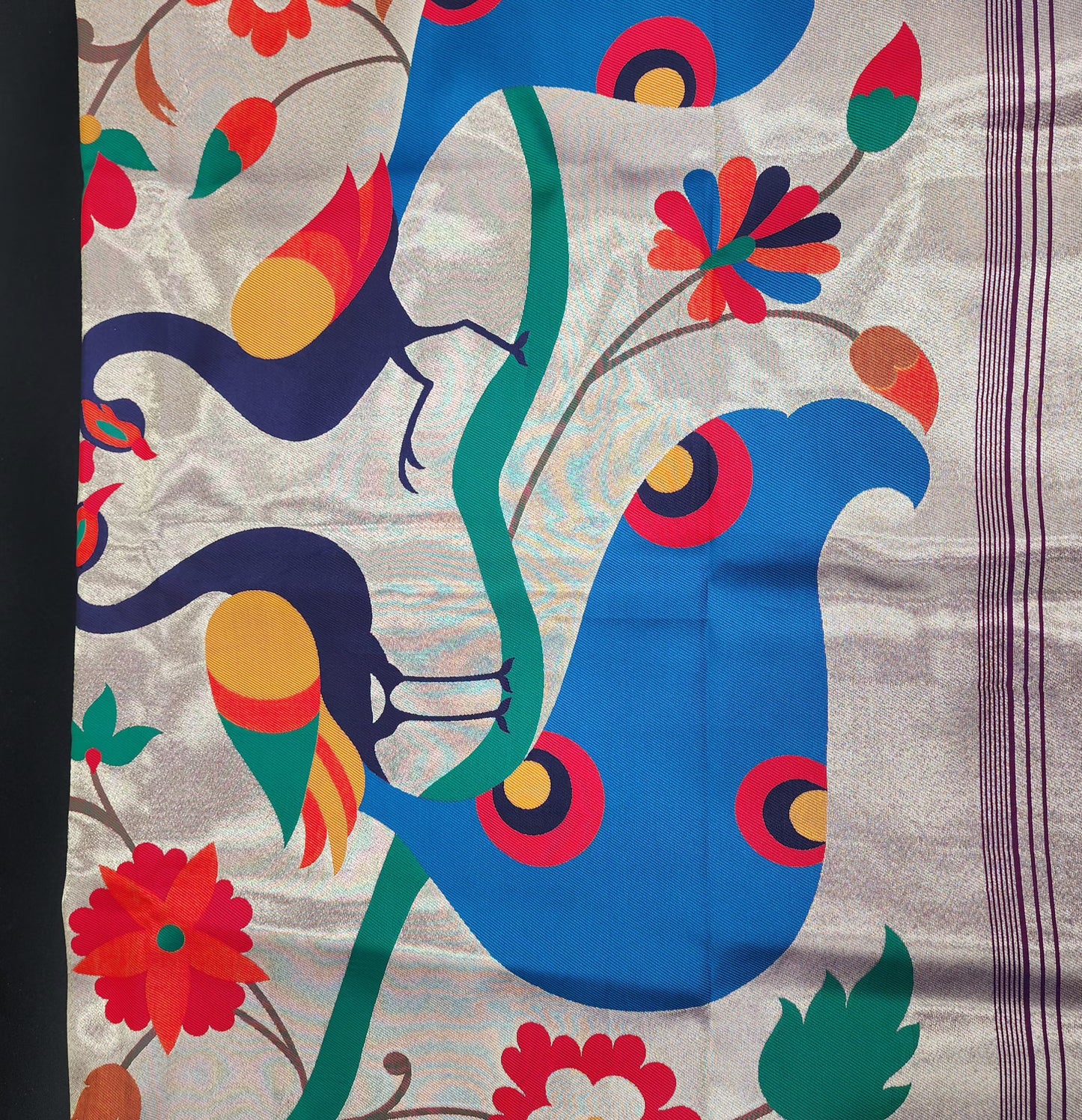 Burgundy saree with golden border- 1142 Eljoys Fashion