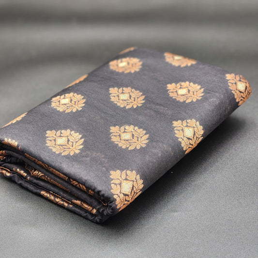tissue silk-black with copper work saree- 1144 Eljoys Fashion