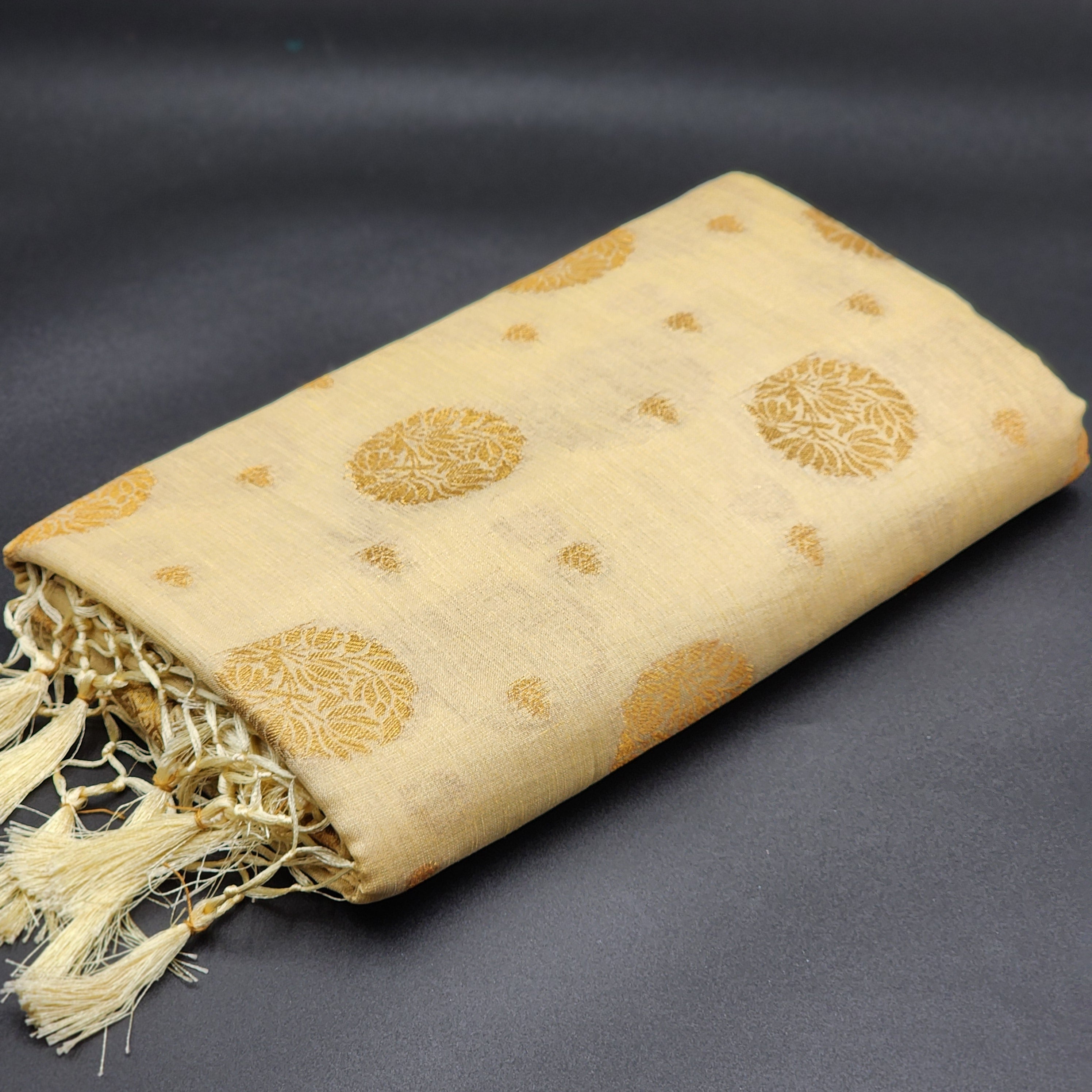 Tissue silk- golden saree with golden pattern-1147 Eljoys Fashion