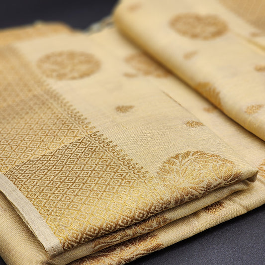 Tissue silk- golden saree with golden pattern-1147 Eljoys Fashion