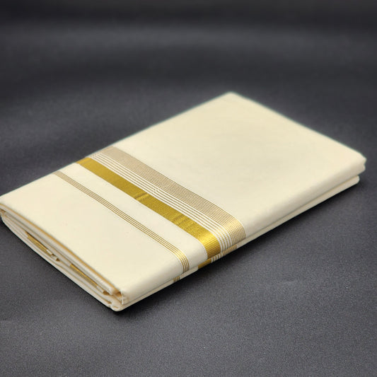 Dhoti Mundu Kerala style Multi Gold line Border Eljoys Fashion