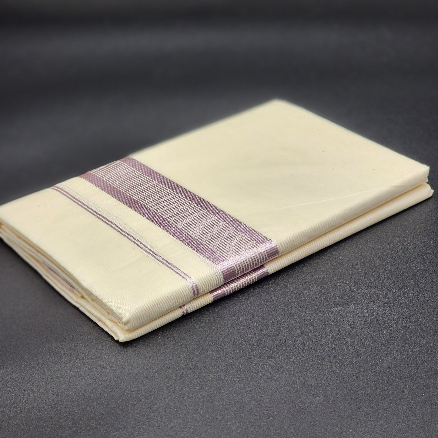 Dhoti Mundu Traditional South Indian style Lavender border Eljoys Fashion