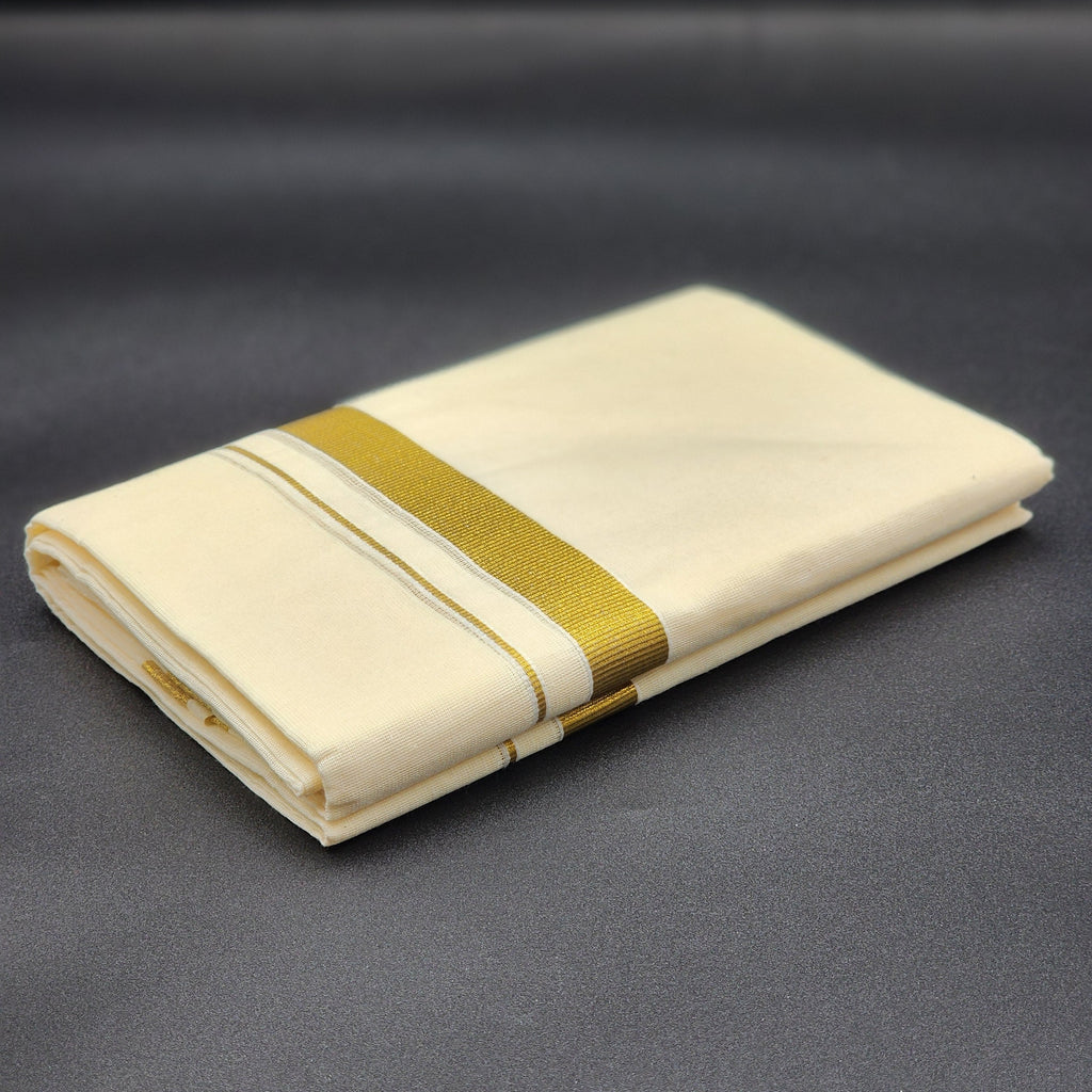 Dhoti Traditional Kerala style with Gold border Eljoys Fashion