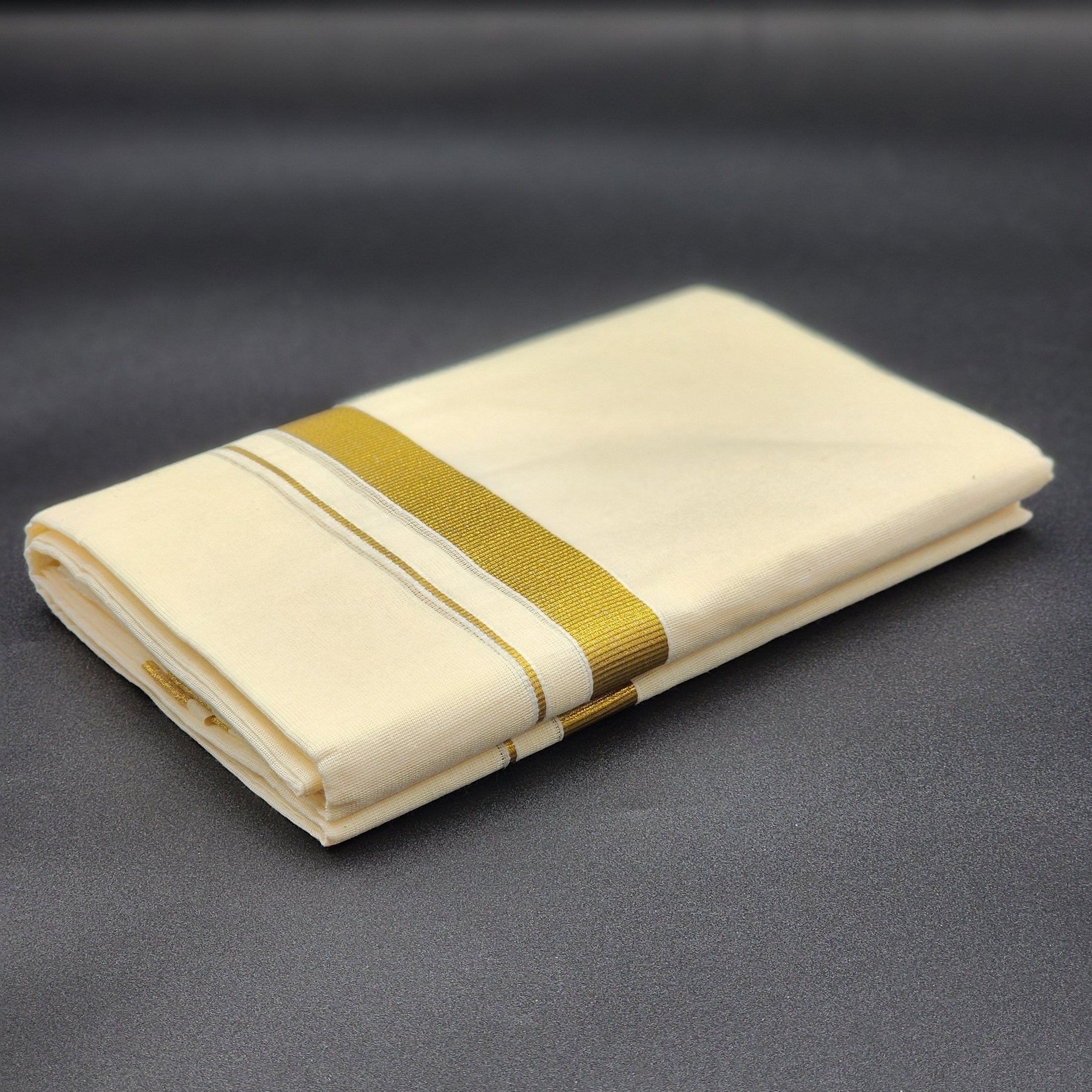 Dhoti Traditional Kerala style with Gold border Eljoys Fashion