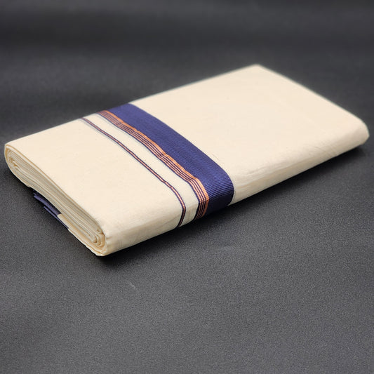 Dhoti Violet and copper border Eljoys Fashion