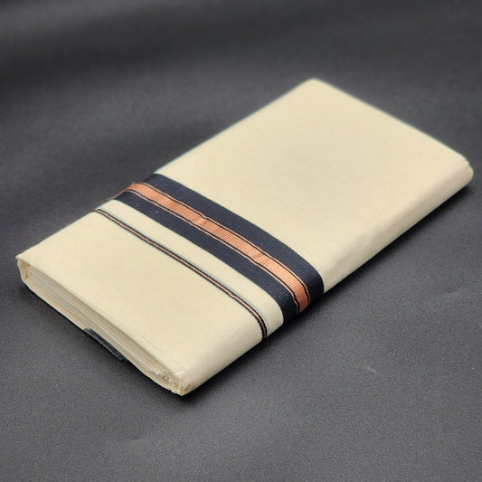 Dhoti Black and copper Border Eljoys Fashion