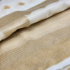Blended Linen Tissue Silk cream and golden Saree with Golden stripes Geometric pattern 1164 Eljoys Fashion