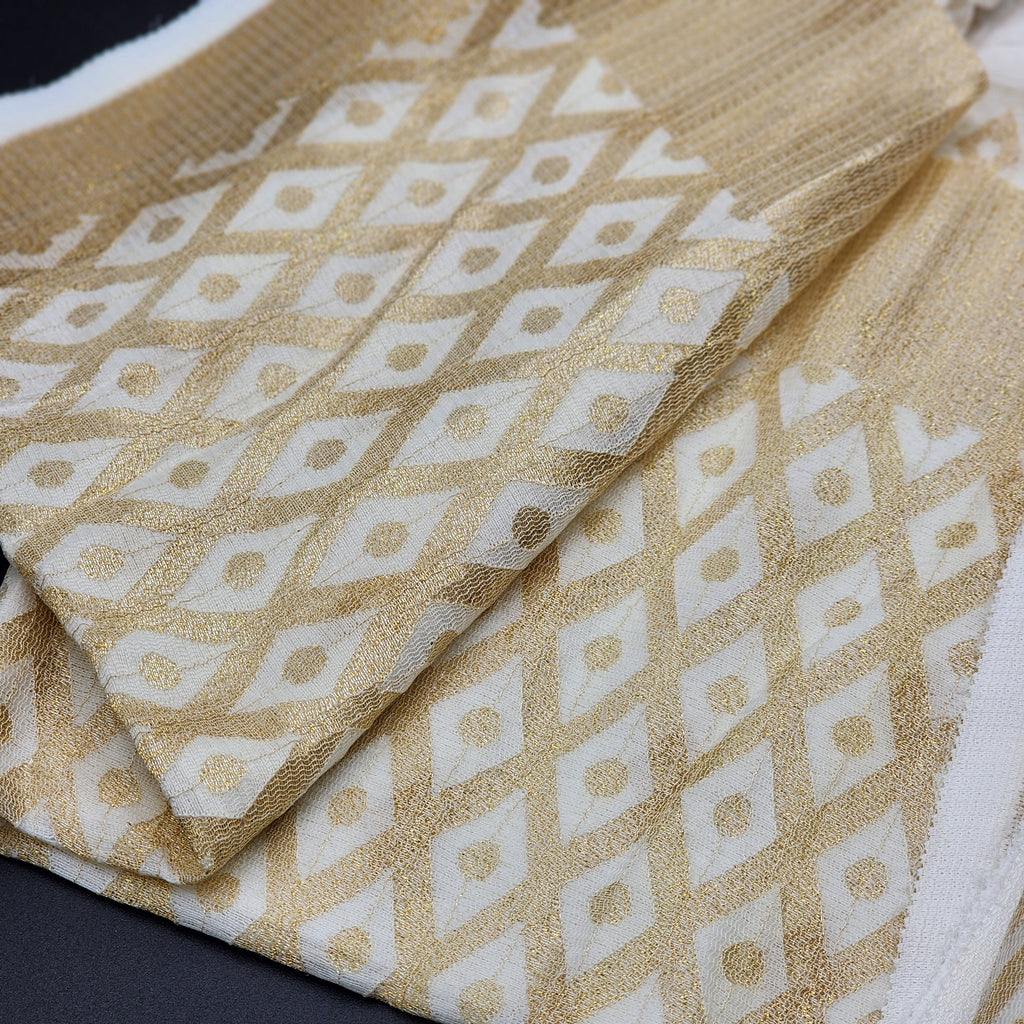 Blended Linen Tissue Silk Saree with Golden Geometric pattern 1165 Eljoys Fashion