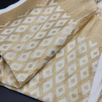 Blended Linen Tissue Silk Saree with Golden Geometric pattern 1165 Eljoys Fashion