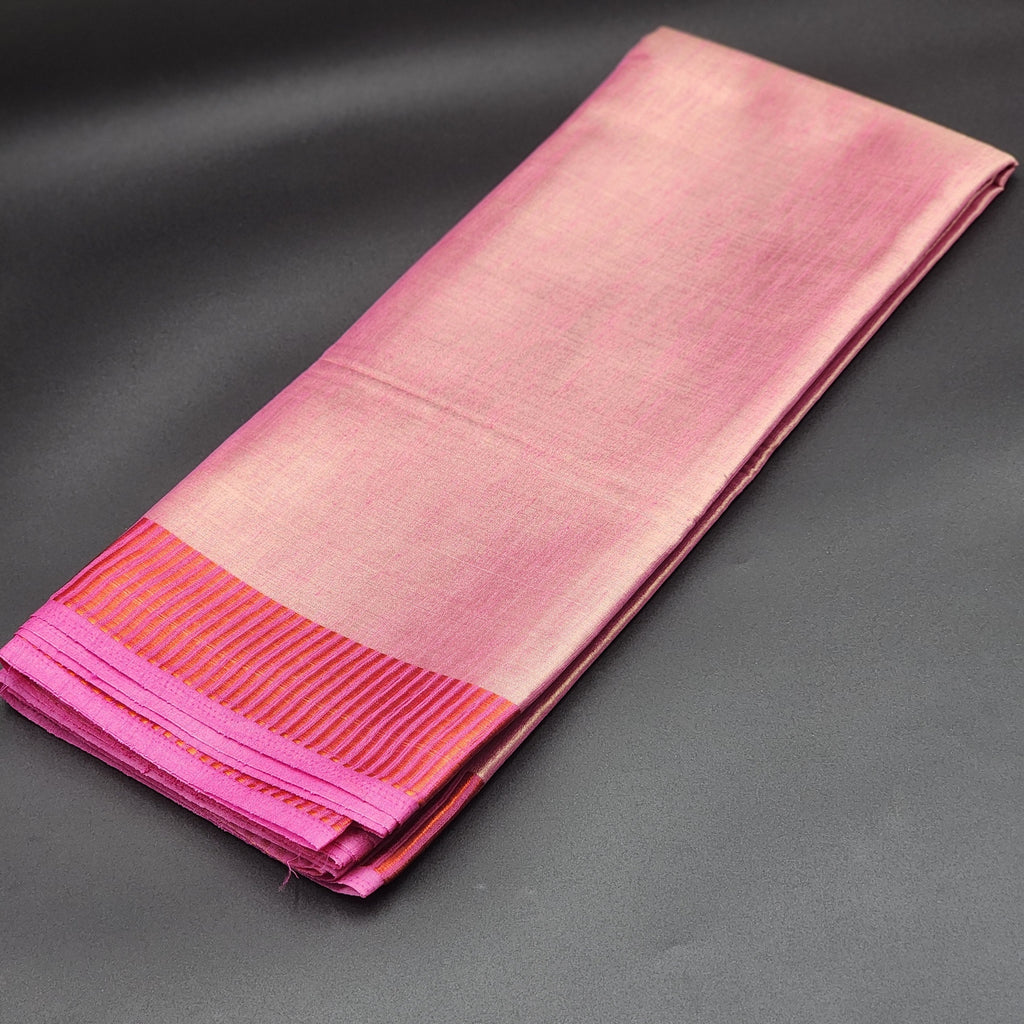 Tissue Linen Saree with a Golden Zari border 1166 Eljoys Fashion