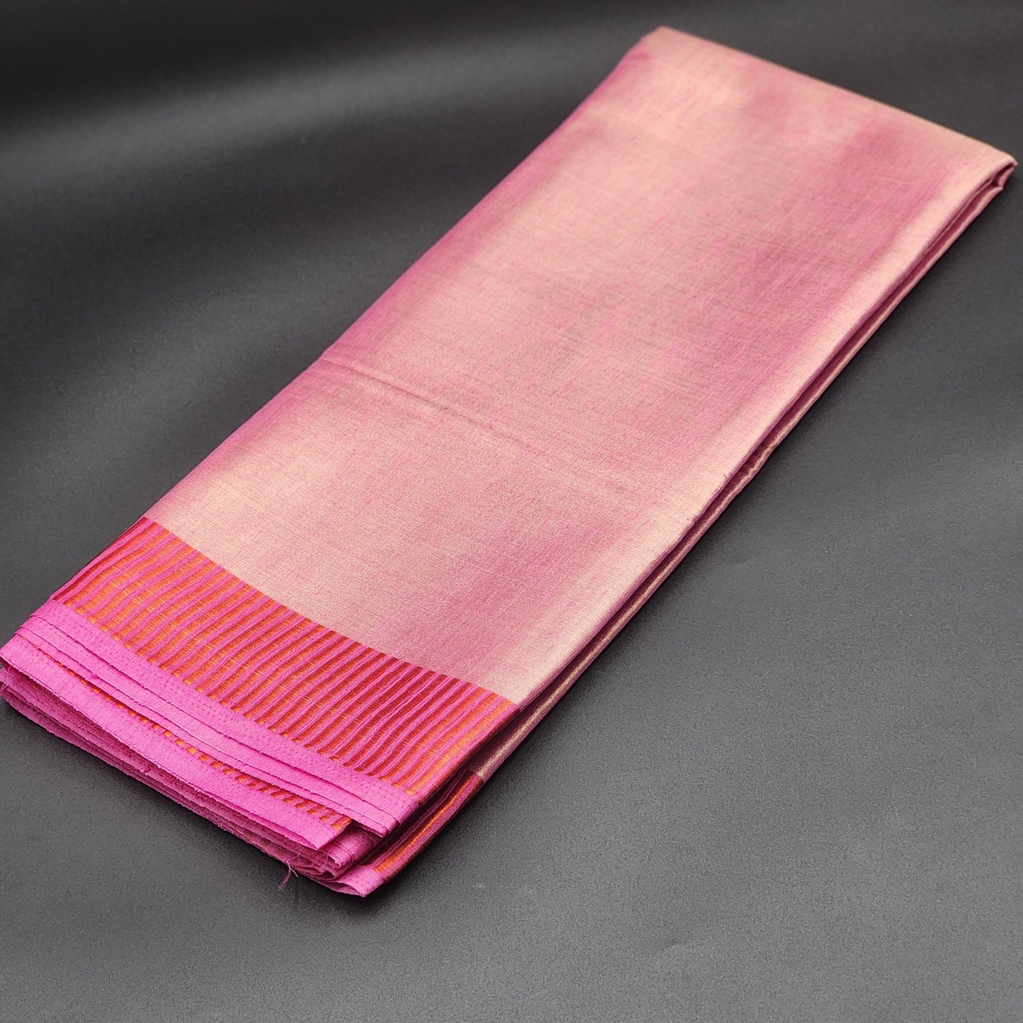 Tissue Linen Saree with a Golden Zari border 1166 Eljoys Fashion