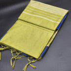 Cotton Silk Handloom saree in blue and green with Tassels 1167 Eljoys Fashion
