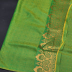 Saree - Yellow Banarasi Silk Handloom Saree with Green floral motifs and Tassels -1171 Eljoys Fashion