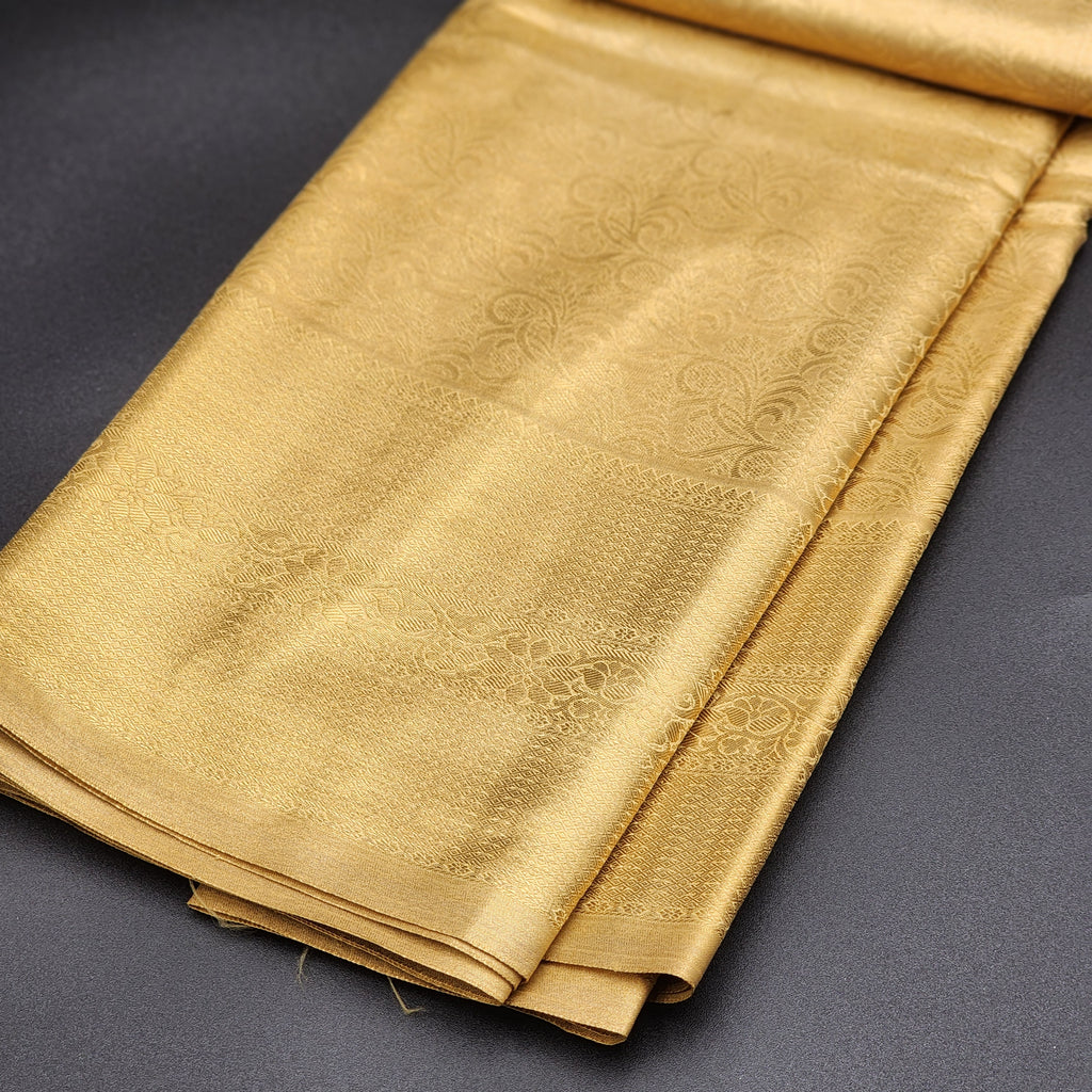 Saree -golden brocade with blouse piece-1168 Eljoys Fashion