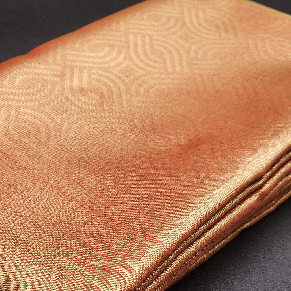 Saree - Red and Gold brocade with blouse - 1169 Eljoys Fashion