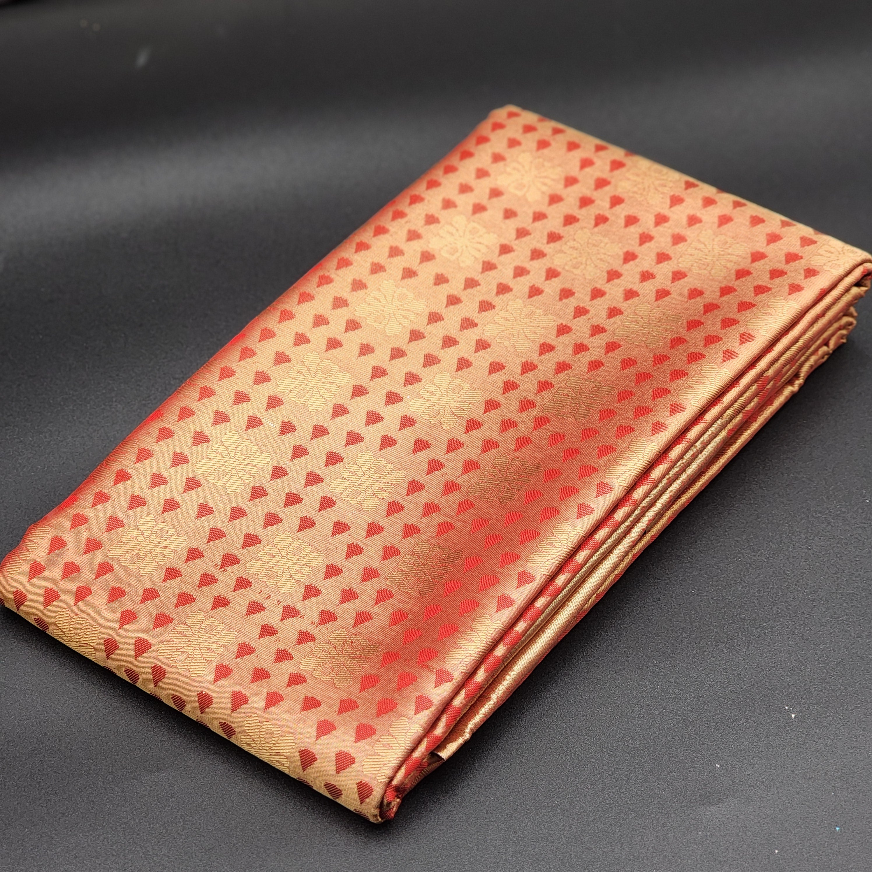 Saree - Rich Golden base colour with intricate Maroon cloured woven heart - 1170 Eljoys Fashion
