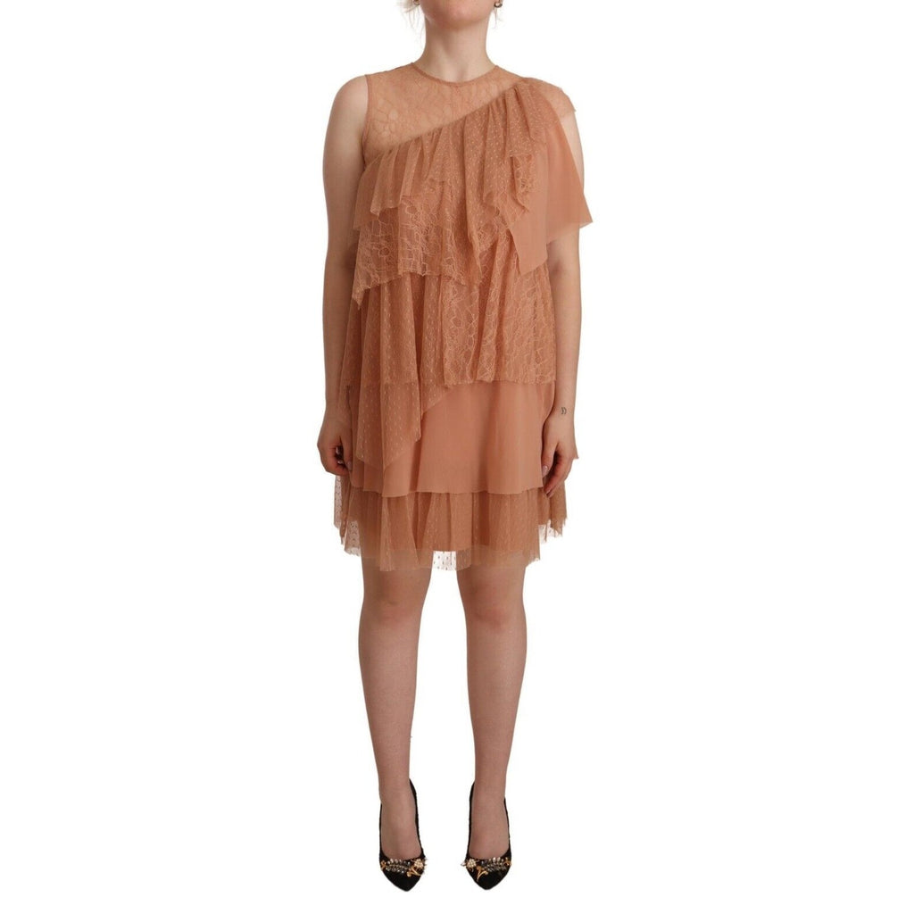 Liu Jo Pink Lace Sleeveless Mini Shift Layered Dress