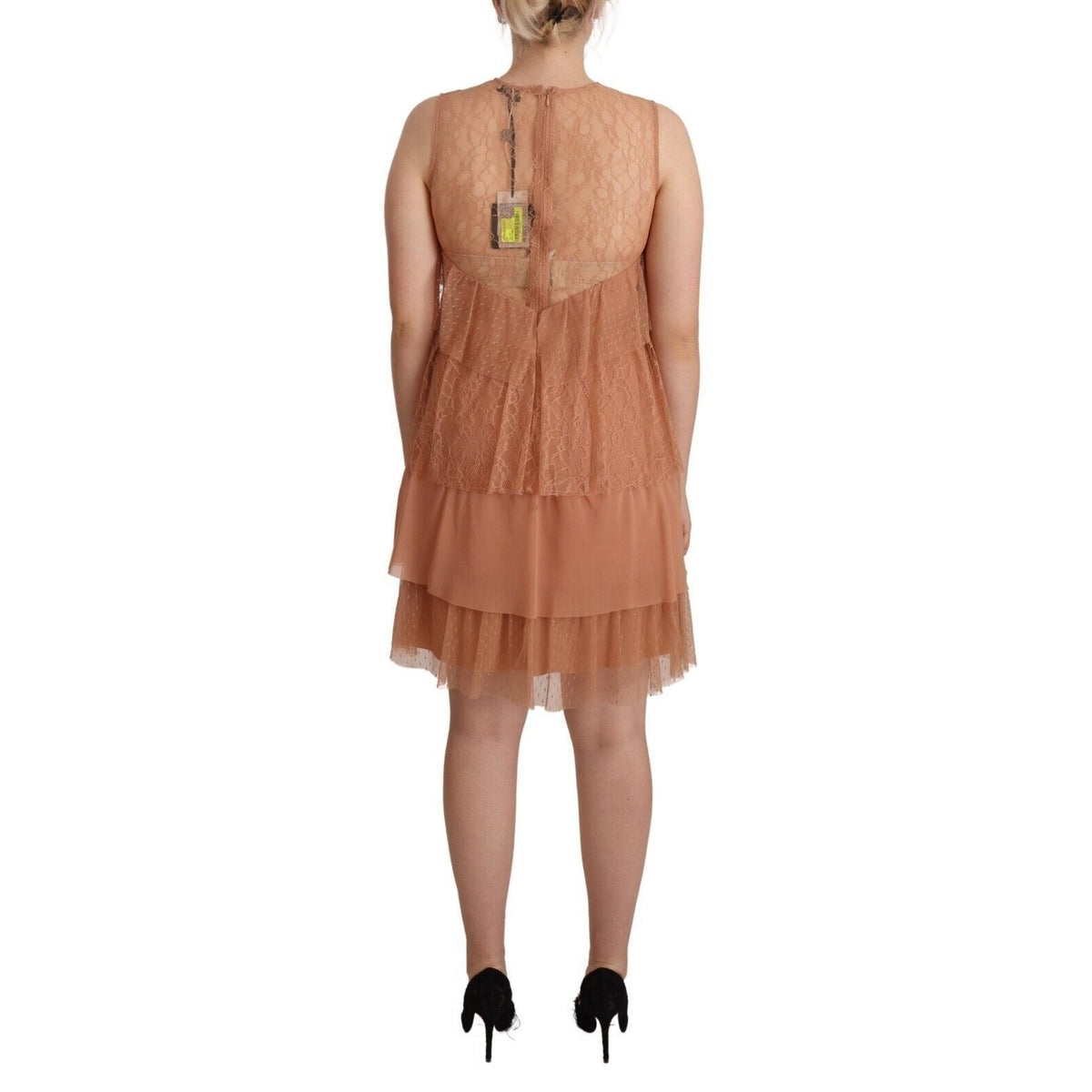 Liu Jo Pink Lace Sleeveless Mini Shift Layered Dress