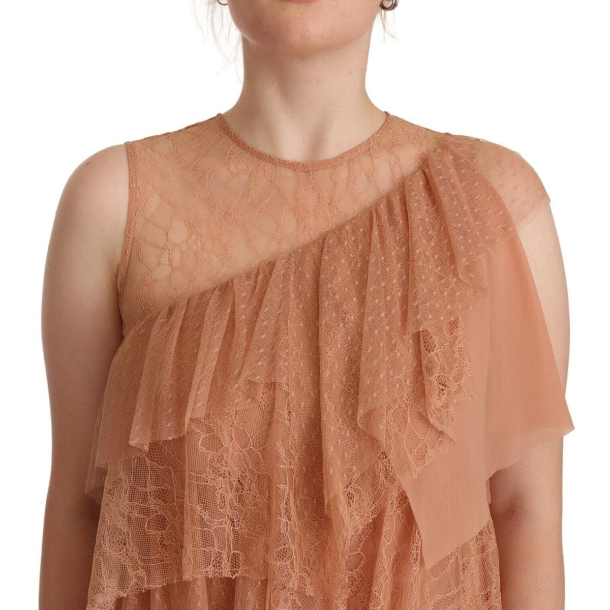 Liu Jo Pink Lace Sleeveless Mini Shift Layered Dress
