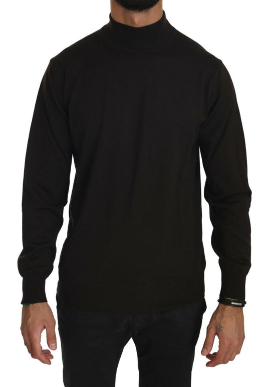 MILA SCHÖN Brown Turtle Neck Pullover Wool Sweater MILA SCHÖN