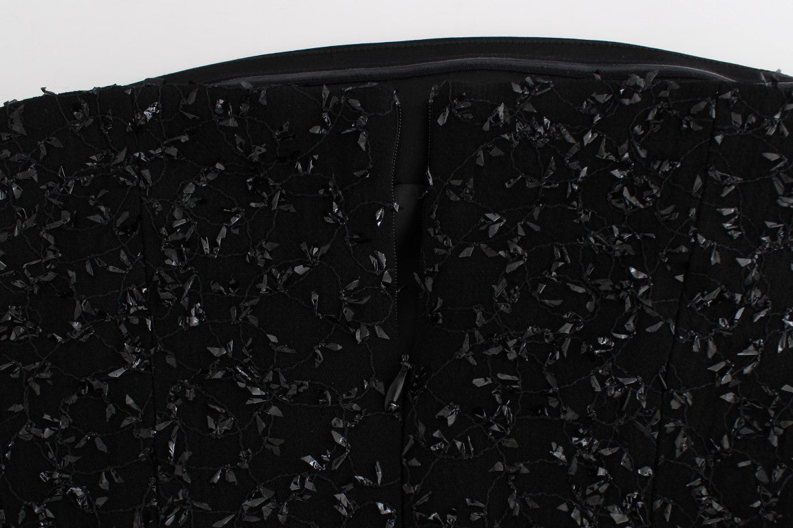 Masha Ma Black Strapless Embellished Pencil Dress Masha Ma