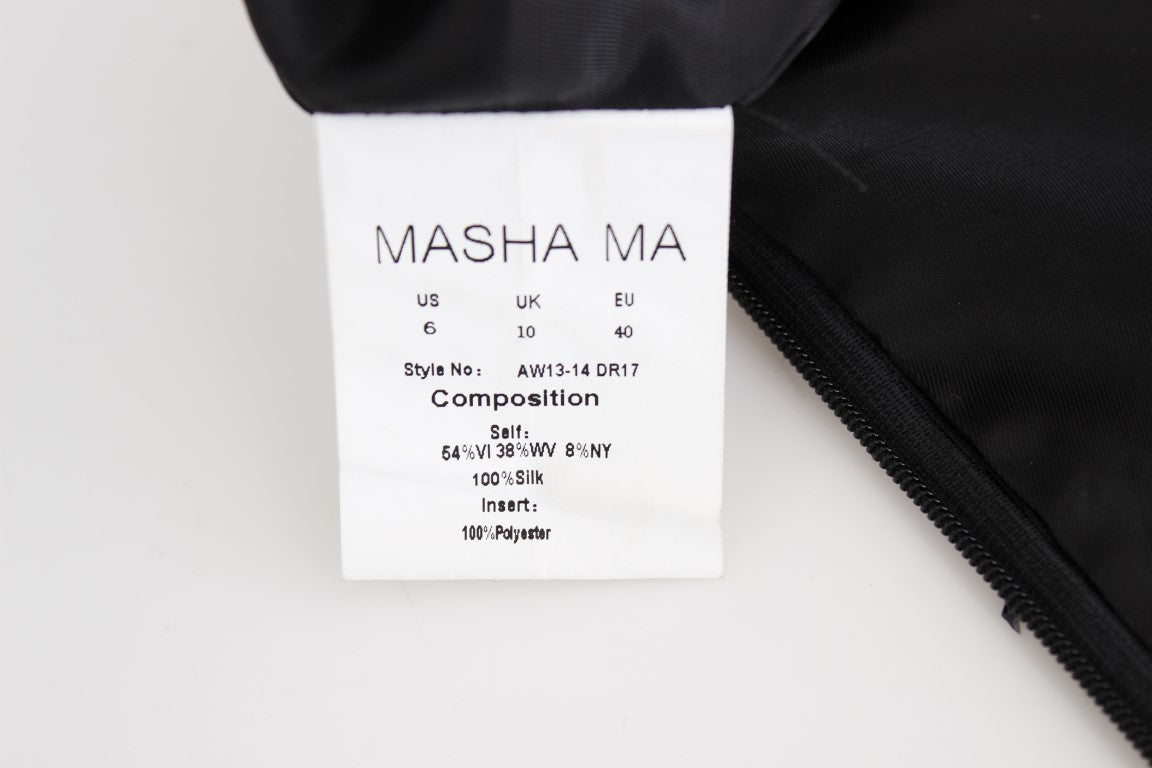 Masha Ma Black Strapless Embellished Pencil Dress Masha Ma