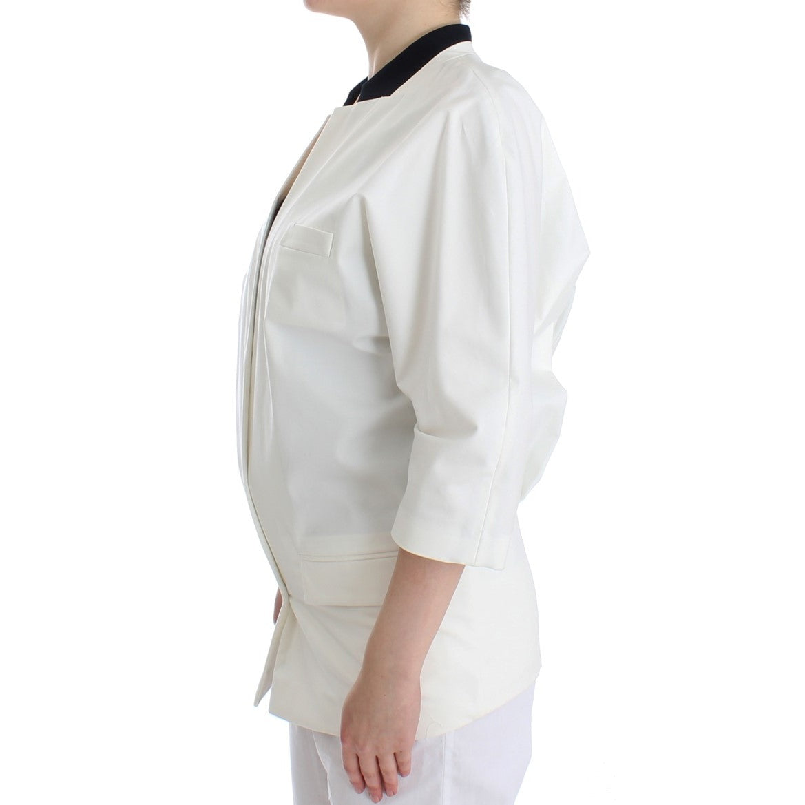 Andrea Pompilio White Cotton Blend Oversized Blazer Jacket Andrea Pompilio