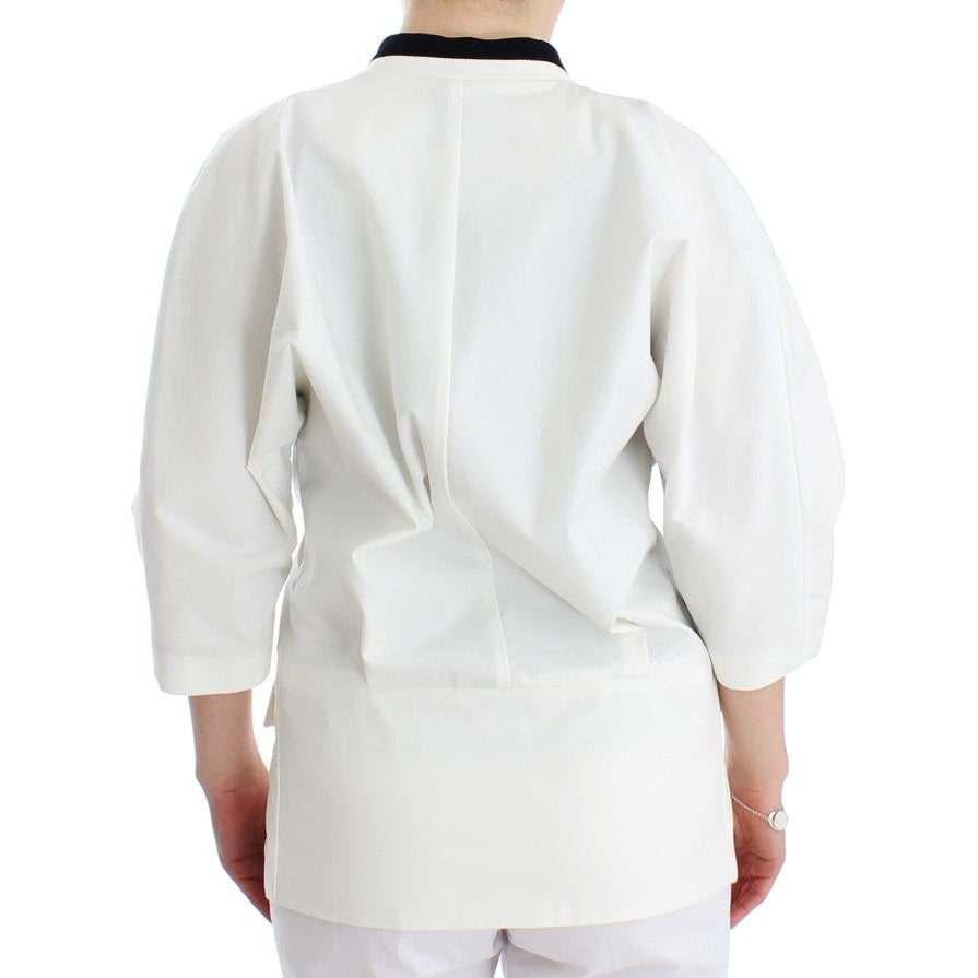 Andrea Pompilio White Cotton Blend Oversized Blazer Jacket Andrea Pompilio