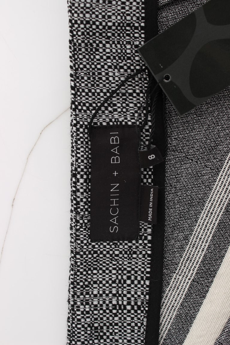 Sachin & Babi Gray Black Liza Leather Straight Pencil Sachin & Babi