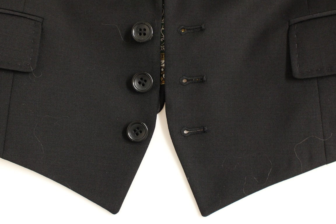 Dolce & Gabbana Black Silk Scarf Back Blazer Jacket Dolce & Gabbana