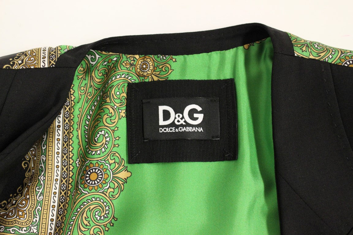 Dolce & Gabbana Black Silk Scarf Back Blazer Jacket Dolce & Gabbana