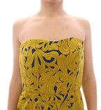 Sachin & Babi Blue Yellow Strapless Bubble Mini Shift Dress