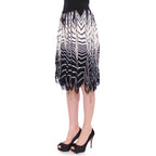 Alice Palmer White Black Knitted Assymetrical Skirt