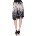 Alice Palmer White Black Knitted Assymetrical Skirt